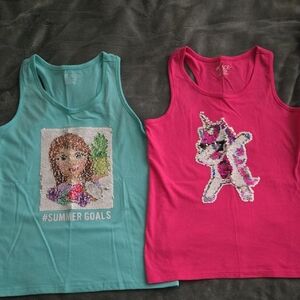 Unicorn and Summer Goals Kids Tank Tops